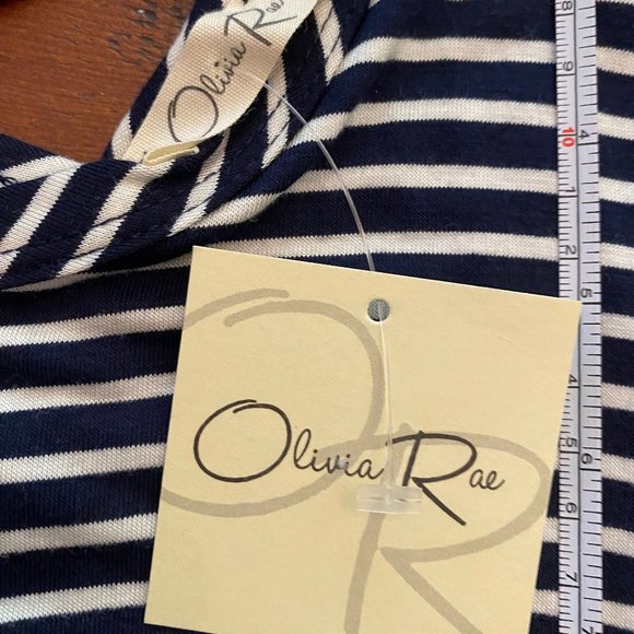 OLIVIA RAE NAVY WHITE STRIPE SHORT SLEEVE DRESS SZ LARGE BRAND NEW NWT - Picture 3 of 5